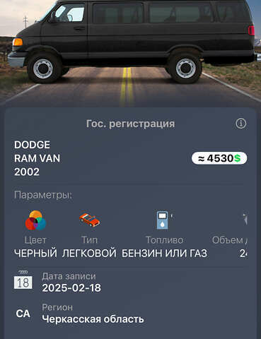 Черный Додж Рам Ван, объемом двигателя 2.5 л и пробегом 200 тыс. км за 2999 $, фото 27 на Automoto.ua