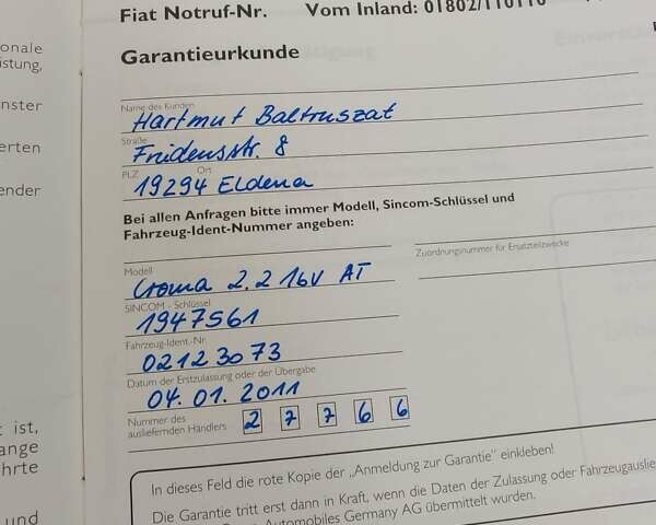 Чорний Фіат Croma, об'ємом двигуна 2.2 л та пробігом 152 тис. км за 7400 $, фото 25 на Automoto.ua