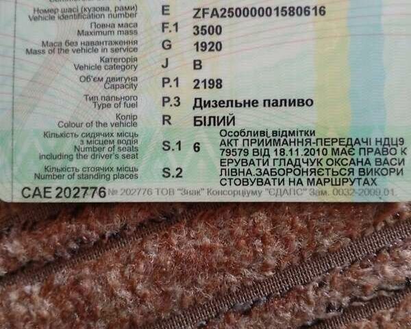 Белый Фиат Дукато, объемом двигателя 2.2 л и пробегом 256 тыс. км за 8000 $, фото 57 на Automoto.ua