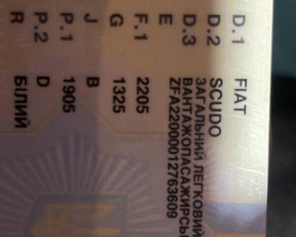 Білий Фіат Скудо, об'ємом двигуна 1.91 л та пробігом 300 тис. км за 2450 $, фото 1 на Automoto.ua