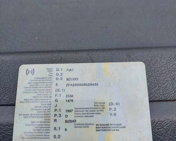 Белый Фиат Скудо, объемом двигателя 2 л и пробегом 413 тыс. км за 4000 $, фото 16 на Automoto.ua