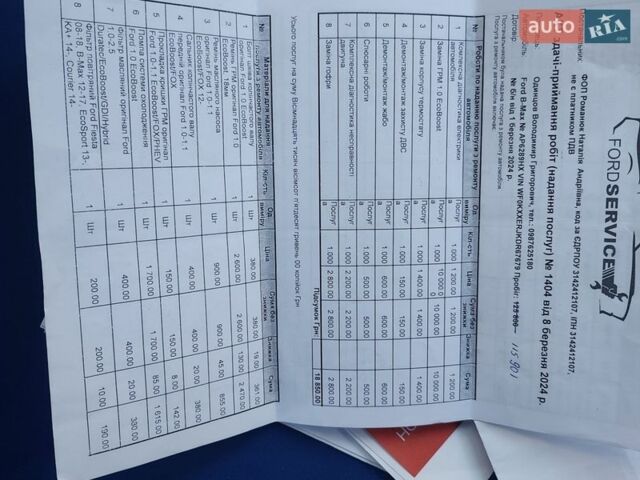 Білий Форд Б-Макс, об'ємом двигуна 1 л та пробігом 137 тис. км за 6600 $, фото 18 на Automoto.ua