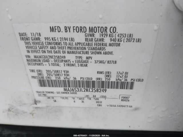 Белый Форд Экоспорт, объемом двигателя 2 л и пробегом 113 тыс. км за 1500 $, фото 8 на Automoto.ua