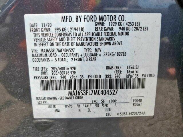 Серый Форд Экоспорт, объемом двигателя 2 л и пробегом 84 тыс. км за 12800 $, фото 16 на Automoto.ua