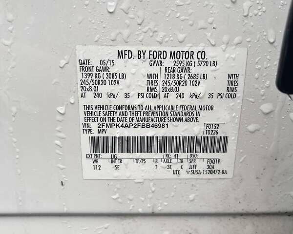 Белый Форд Эдж, объемом двигателя 2.7 л и пробегом 141 тыс. км за 15750 $, фото 3 на Automoto.ua