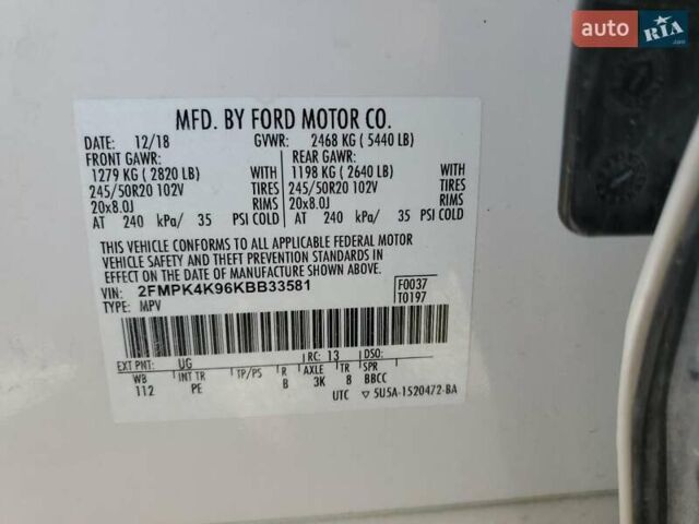 Белый Форд Эдж, объемом двигателя 2 л и пробегом 94 тыс. км за 3800 $, фото 11 на Automoto.ua