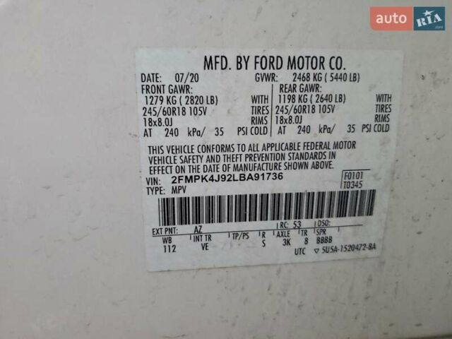 Білий Форд Едж, об'ємом двигуна 2 л та пробігом 136 тис. км за 3600 $, фото 12 на Automoto.ua