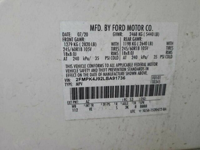 Белый Форд Эдж, объемом двигателя 0 л и пробегом 85 тыс. км за 3400 $, фото 12 на Automoto.ua