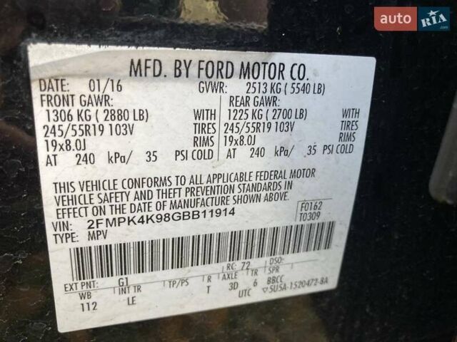 Черный Форд Эдж, объемом двигателя 2 л и пробегом 232 тыс. км за 14500 $, фото 58 на Automoto.ua
