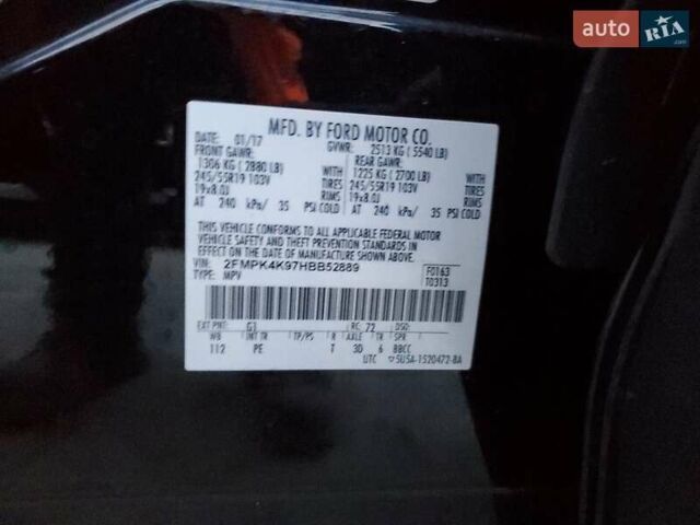 Черный Форд Эдж, объемом двигателя 2 л и пробегом 123 тыс. км за 2100 $, фото 12 на Automoto.ua