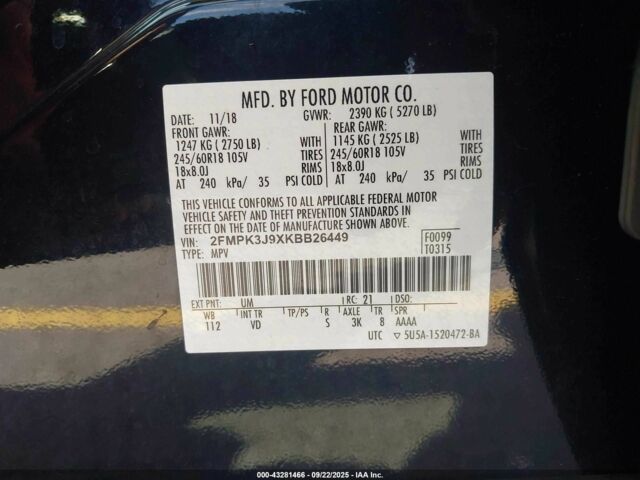 Черный Форд Эдж, объемом двигателя 2 л и пробегом 114 тыс. км за 10800 $, фото 8 на Automoto.ua