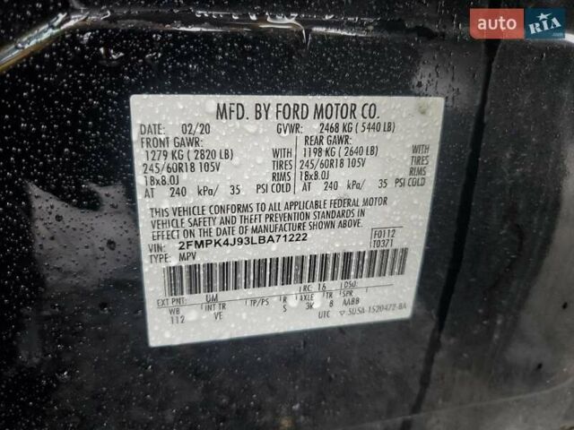 Черный Форд Эдж, объемом двигателя 2 л и пробегом 146 тыс. км за 3800 $, фото 11 на Automoto.ua