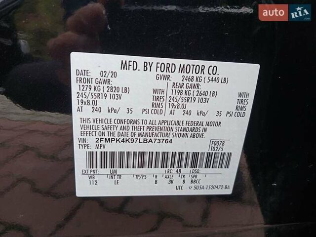 Черный Форд Эдж, объемом двигателя 2 л и пробегом 186 тыс. км за 17700 $, фото 8 на Automoto.ua