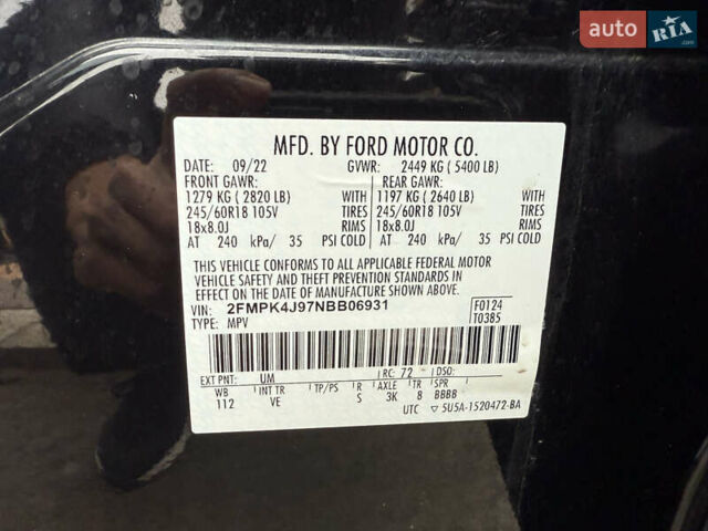 Чорний Форд Едж, об'ємом двигуна 2 л та пробігом 61 тис. км за 21950 $, фото 33 на Automoto.ua