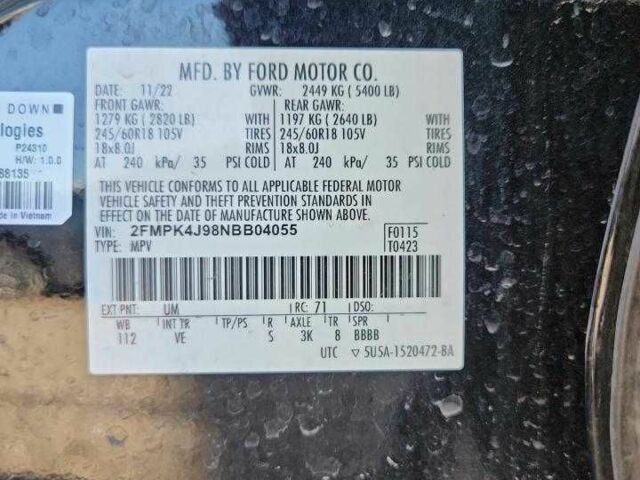 Черный Форд Эдж, объемом двигателя 2 л и пробегом 65 тыс. км за 13500 $, фото 12 на Automoto.ua