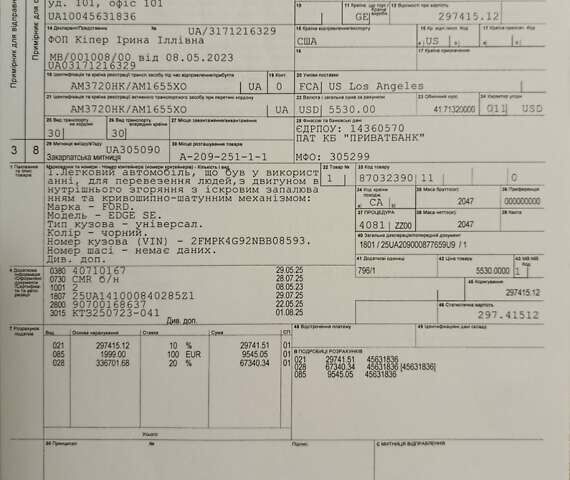 Черный Форд Эдж, объемом двигателя 2 л и пробегом 15 тыс. км за 22222 $, фото 76 на Automoto.ua