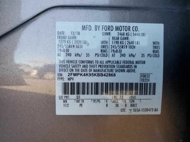 Коричневий Форд Едж, об'ємом двигуна 0 л та пробігом 98 тис. км за 5500 $, фото 12 на Automoto.ua