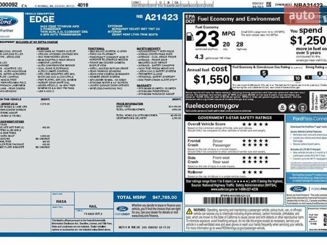 Коричневый Форд Эдж, объемом двигателя 2 л и пробегом 14 тыс. км за 28300 $, фото 21 на Automoto.ua