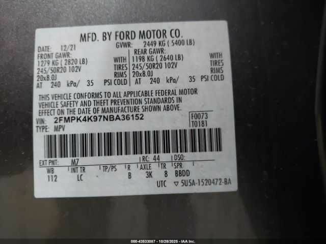 Форд Эдж, объемом двигателя 2 л и пробегом 54 тыс. км за 6000 $, фото 8 на Automoto.ua