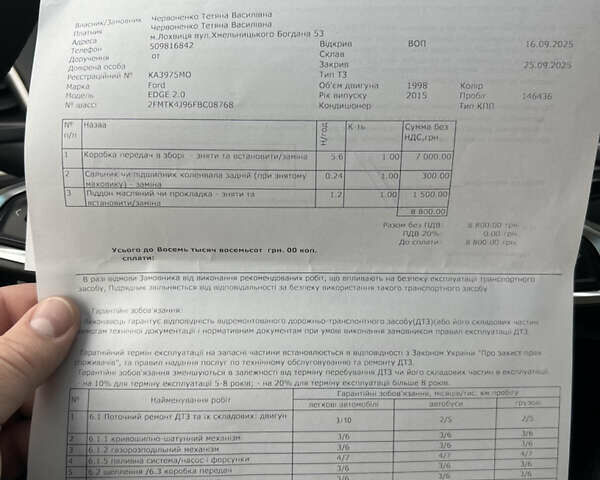 Сірий Форд Едж, об'ємом двигуна 2 л та пробігом 146 тис. км за 15799 $, фото 78 на Automoto.ua