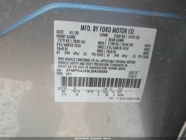 Серый Форд Эдж, объемом двигателя 2 л и пробегом 118 тыс. км за 10900 $, фото 8 на Automoto.ua