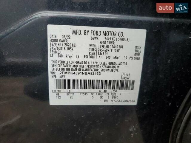 Синий Форд Эдж, объемом двигателя 2 л и пробегом 62 тыс. км за 21700 $, фото 18 на Automoto.ua