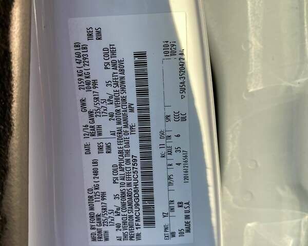 Білий Форд Ескейп, об'ємом двигуна 1.5 л та пробігом 210 тис. км за 11400 $, фото 27 на Automoto.ua