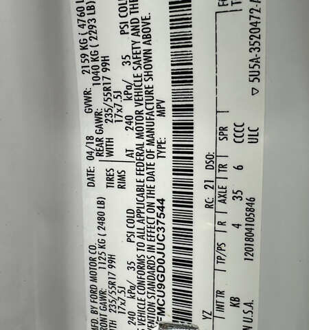 Білий Форд Ескейп, об'ємом двигуна 1.5 л та пробігом 180 тис. км за 11300 $, фото 22 на Automoto.ua