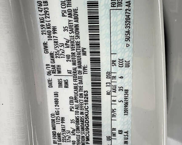 Білий Форд Ескейп, об'ємом двигуна 1.5 л та пробігом 147 тис. км за 11499 $, фото 23 на Automoto.ua