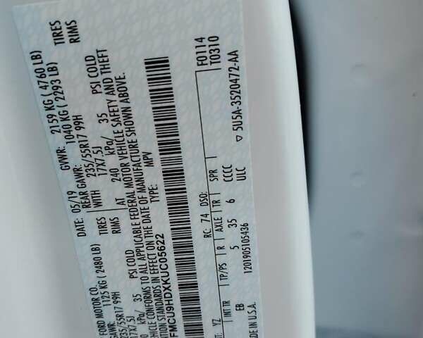 Білий Форд Ескейп, об'ємом двигуна 1.5 л та пробігом 56 тис. км за 2200 $, фото 12 на Automoto.ua