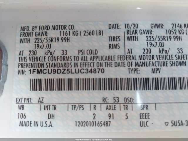 Белый Форд Эскейп, объемом двигателя 2.5 л и пробегом 98 тыс. км за 5500 $, фото 8 на Automoto.ua