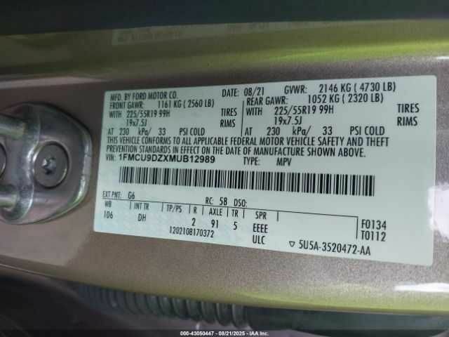 Бежевый Форд Эскейп, объемом двигателя 2.5 л и пробегом 38 тыс. км за 4500 $, фото 7 на Automoto.ua