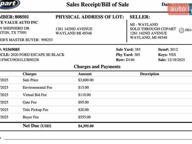 Черный Форд Эскейп, объемом двигателя 0 л и пробегом 80 тыс. км за 10000 $, фото 13 на Automoto.ua