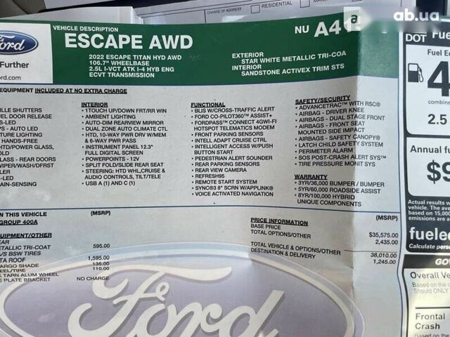 Форд Ескейп, об'ємом двигуна 2.5 л та пробігом 44 тис. км за 32000 $, фото 21 на Automoto.ua