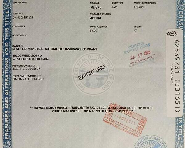 Сірий Форд Ескейп, об'ємом двигуна 2.5 л та пробігом 127 тис. км за 13999 $, фото 62 на Automoto.ua