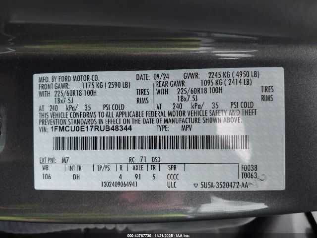 Сірий Форд Ескейп, об'ємом двигуна 2.5 л та пробігом 9 тис. км за 5600 $, фото 8 на Automoto.ua