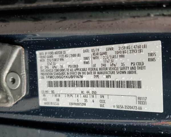 Синій Форд Ескейп, об'ємом двигуна 1.5 л та пробігом 79 тис. км за 10500 $, фото 12 на Automoto.ua