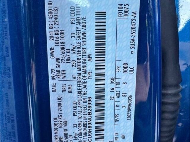 Синій Форд Ескейп, об'ємом двигуна 1.5 л та пробігом 17 тис. км за 24200 $, фото 15 на Automoto.ua