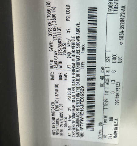 Білий Форд Ф-150, об'ємом двигуна 3 л та пробігом 84 тис. км за 49000 $, фото 15 на Automoto.ua