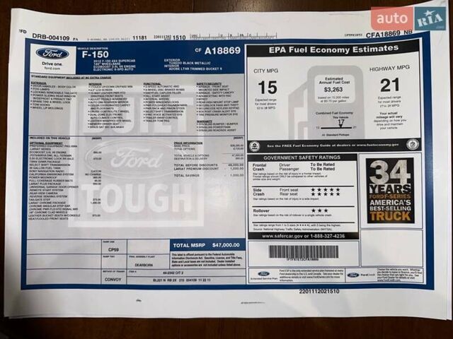 Черный Форд Ф-150, объемом двигателя 3.49 л и пробегом 90 тыс. км за 19500 $, фото 31 на Automoto.ua