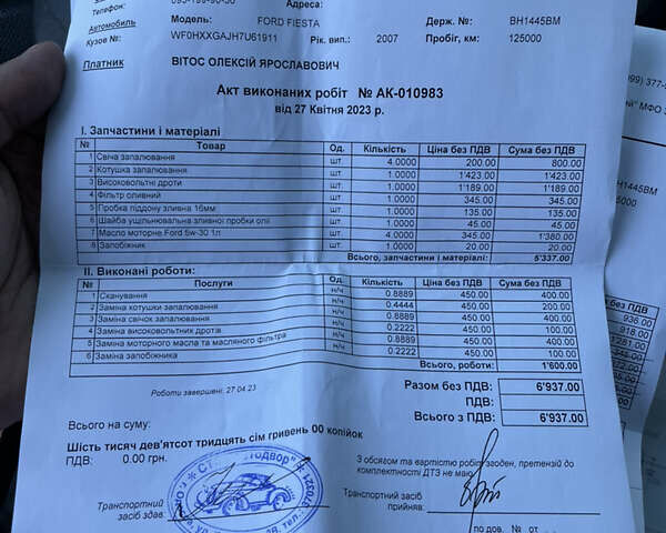 Чорний Форд Фієста, об'ємом двигуна 1.4 л та пробігом 127 тис. км за 5000 $, фото 8 на Automoto.ua