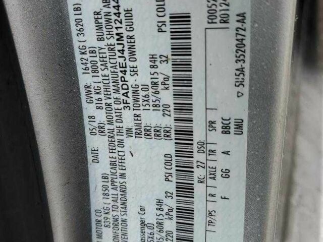 Серый Форд Фиеста, объемом двигателя 1.6 л и пробегом 64 тыс. км за 6600 $, фото 11 на Automoto.ua