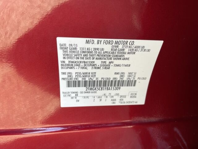 Червоний Форд Флекс, об'ємом двигуна 0.35 л та пробігом 280 тис. км за 15000 $, фото 6 на Automoto.ua
