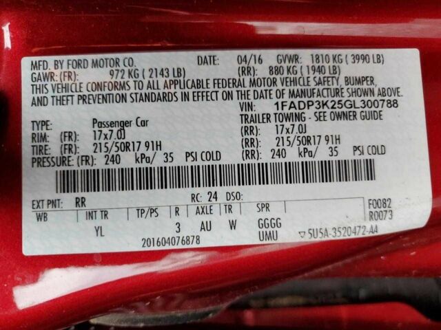 Форд Фокус 2016 в Городке на Automoto.ua Красный Форд Фокус, объемом двигателя 2 л и пробегом 77 тыс. км за 6900 $, фото 16 на Automoto.ua