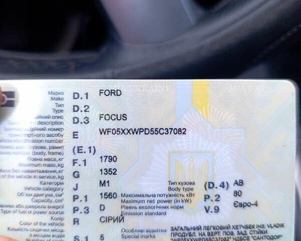Серый Форд Фокус, объемом двигателя 1.6 л и пробегом 267 тыс. км за 3500 $, фото 2 на Automoto.ua