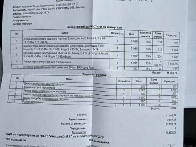 Серый Форд Фокус, объемом двигателя 1 л и пробегом 103 тыс. км за 8000 $, фото 19 на Automoto.ua