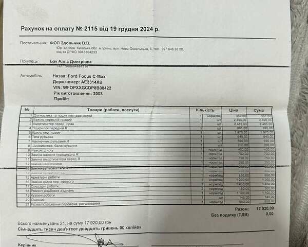 Синий Форд Фокус, объемом двигателя 1.6 л и пробегом 264 тыс. км за 4800 $, фото 13 на Automoto.ua
