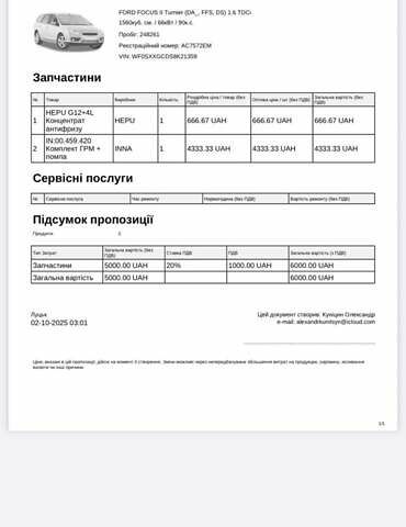 Синий Форд Фокус, объемом двигателя 1.56 л и пробегом 252 тыс. км за 5300 $, фото 16 на Automoto.ua