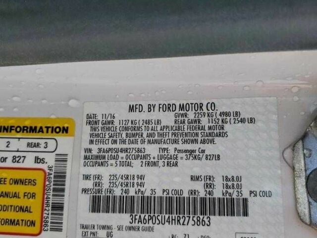 Белый Форд Фьюжн, объемом двигателя 2 л и пробегом 160 тыс. км за 2700 $, фото 11 на Automoto.ua