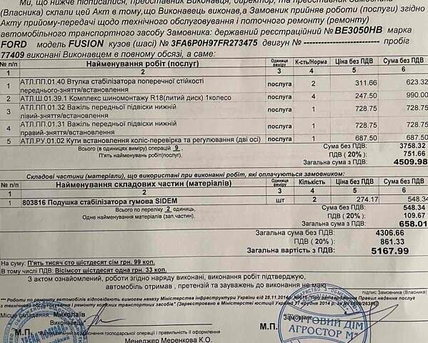 Белый Форд Фьюжн, объемом двигателя 2 л и пробегом 84 тыс. км за 12700 $, фото 19 на Automoto.ua